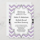 Invitation Chevron Bold Modern ZigZag Motif léger et violet (Dos)