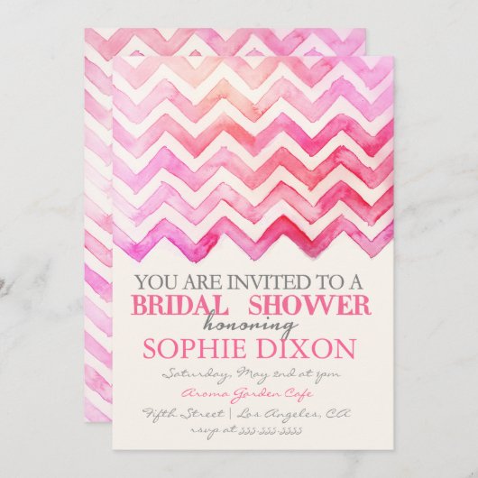 Invitation Chevron Bridal Shower (Devant / Derrière)