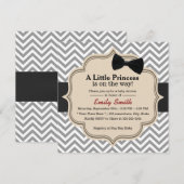 Invitation Chevron chic barre la petite princesse baby shower (Devant / Derrière)