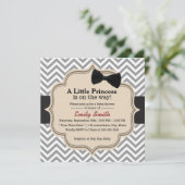 Invitation Chevron chic barre la petite princesse baby shower (Debout devant)