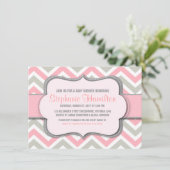 Invitation Chevron coloré de douche de bébé (Debout devant)