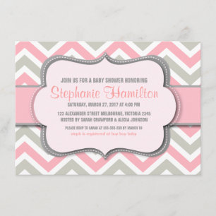 Invitation Chevron coloré de douche de bébé