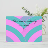 Invitation chevron courbe rose/vert (Debout devant)