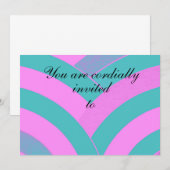 Invitation chevron courbe rose/vert (Devant / Derrière)