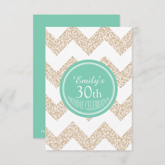 Invitation Chevron Custom 30th Birthday Choose Color (Devant / Derrière)