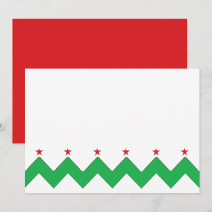 Invitation Chevron de Noël 7" x 5" Merci/2 face/plat