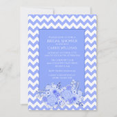 Invitation Chevron et Fleurs Douche nuptiale (Devant)
