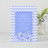 Invitation Chevron et Fleurs Douche nuptiale (Debout devant)
