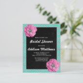 Invitation Chevron et floral rose (Debout devant)