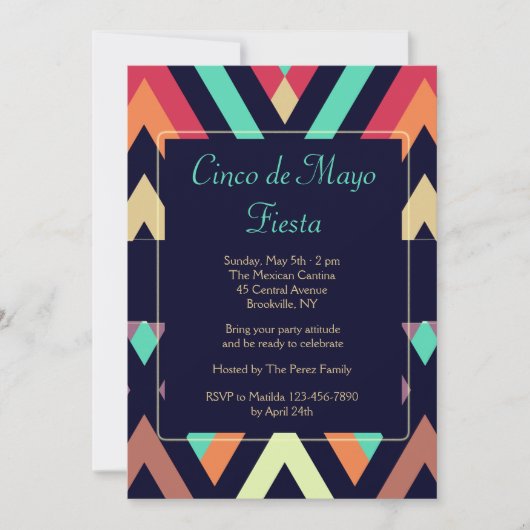 Invitation Chevron Fiesta (Devant)
