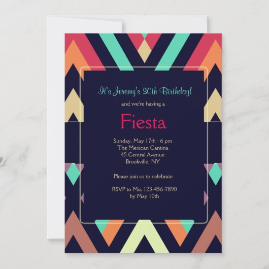 Invitation Chevron Fiesta (Devant)
