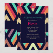 Invitation Chevron Fiesta (Devant / Derrière)