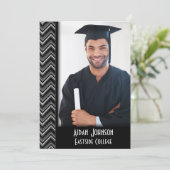 Invitation Chevron Graduation Photo Frame Invite (Debout devant)