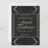 Invitation Chevron gris et noir  (Devant)