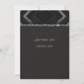 Invitation Chevron gris et noir  (Dos)