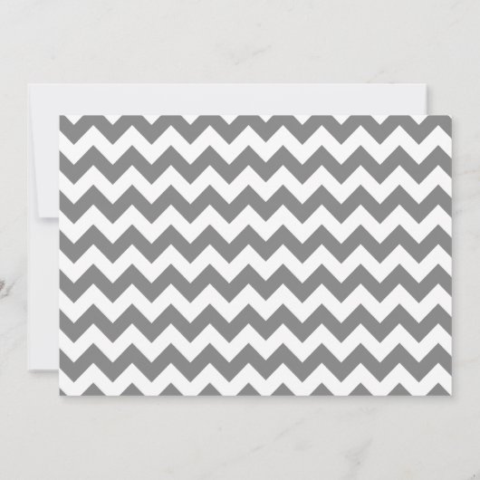 Invitation Chevron gris foncé; Palme tropicale (Dos)