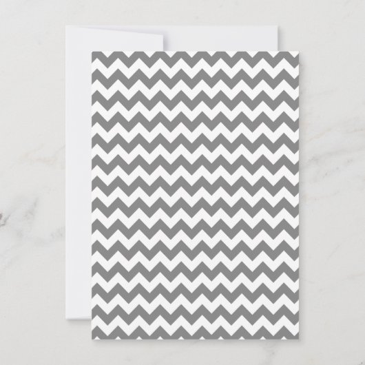 Invitation Chevron gris foncé; zig zag (Dos)
