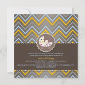 Invitation chevron/jaune+bleu/baby shower/DO-IT-YOURSELF (Devant)