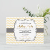 Invitation Chevron jaune et gris (Debout devant)
