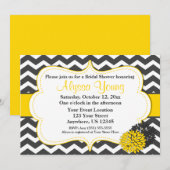 Invitation Chevron jaune gris foncé (Devant / Derrière)