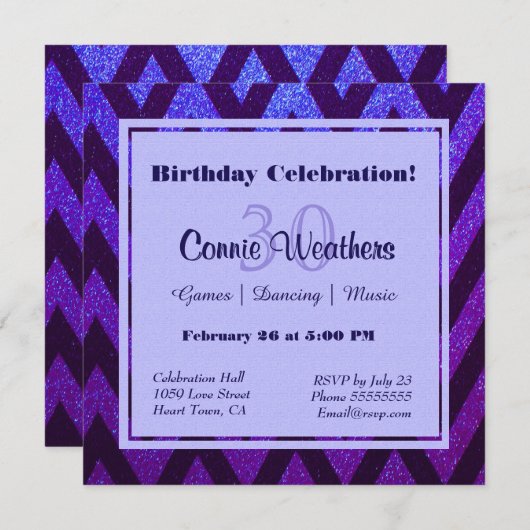 Invitation Chevron moderne (Devant / Derrière)