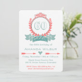 Invitation Chevron moderne Coral Blue 60e anniversaire Invita (Debout devant)