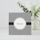 Invitation Chevron noir et blanc (Debout devant)