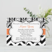 Invitation Chevron Orange et Black (Debout devant)