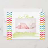 Invitation chevron PixDezines/milah brit/cadre photo+étoiles (Devant)