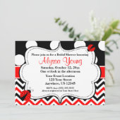 Invitation Chevron Red Black Ladybug (Debout devant)
