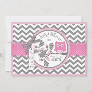 Invitation Chevron rose Baby shower d'impression