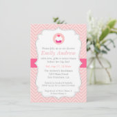 Invitation Chevron rose, Cupcake sucré, Baby shower (Debout devant)