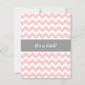 Invitation Chevron rose et blanc de baby shower - avec la (Dos)