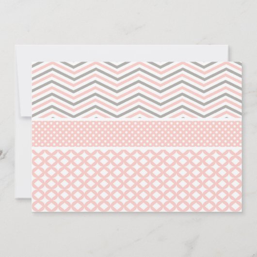 Invitation Chevron rose et gris (Dos)