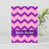 Invitation chevron rose et violet (Debout devant)