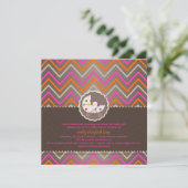 Invitation chevron/rose+orange/baby shower/DO-IT-YOURSELF (Debout devant)