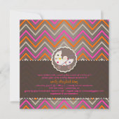 Invitation chevron/rose+orange/baby shower/DO-IT-YOURSELF (Devant)