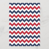 Invitation Chevron rouge, blanc et bleu 4 juillet (Dos)