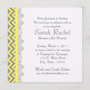 Invitation Chevron Stripe - jaune