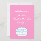 Invitation Chevron vert citron et points roses Mermaid Annive (Dos)