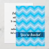 Invitation chevrons bleu pâle (Devant / Derrière)