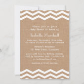 Invitation Chevrons sur l'invitation au Baby shower Burlap (Devant)