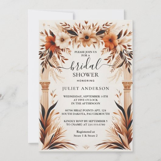 Invitation Chez Rustic Fiesta Rustic Bold Fête des mariées es (Devant)