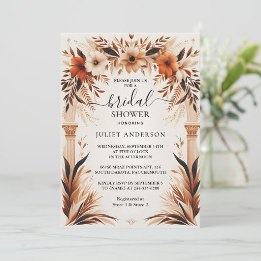 Invitation Chez Rustic Fiesta Rustic Bold Fête des mariées es (Debout devant)