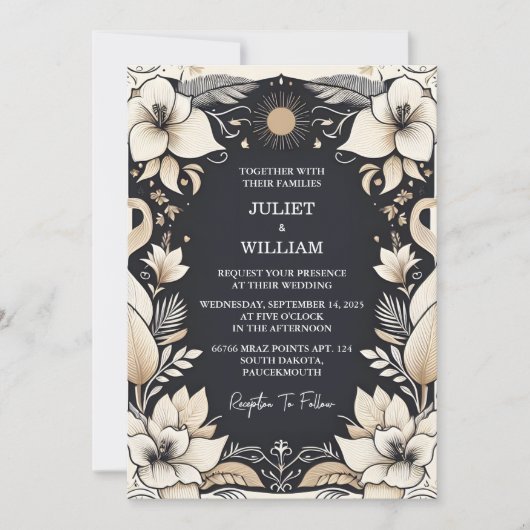 Invitation Chez Simple Traditionnel Mariage Vow Renouvellemen (Devant)
