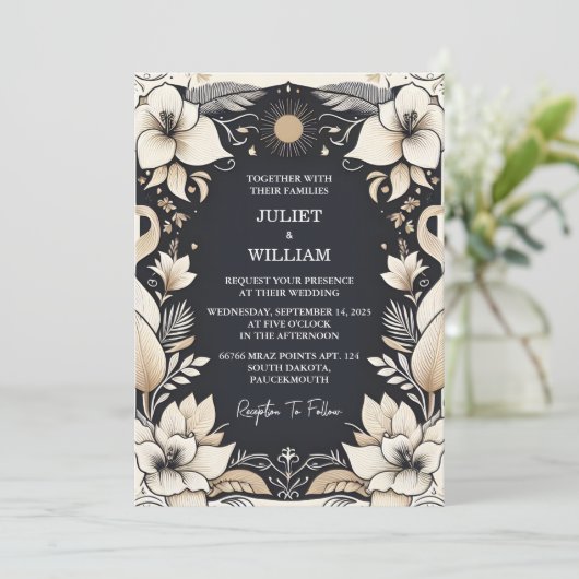 Invitation Chez Simple Traditionnel Mariage Vow Renouvellemen (Debout devant)