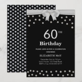 Invitation Chic 40e, 60e anniversaire avec diamants sur fond (Devant / Derrière)