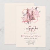 Invitation Chic 50 And Fabulous Dancing Shoes Birthday Party (Devant / Derrière)
