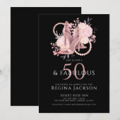 Invitation Chic 50 ans et fabuleux chaussures de danse fête d (Devant / Derrière)