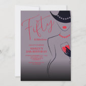 Invitation Chic 50 et Fabulous Lilac anniversaire (Devant)